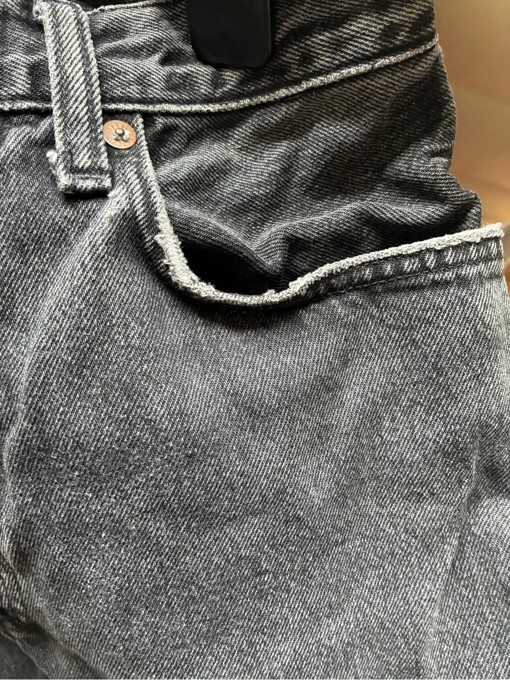 Agolde Black High-Rise Wide Leg Jeans - Picture 6 of 8